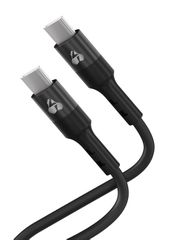 POWERTECH καλώδιο USB-C PTR-0163, σιλικόνης, 60W, 480Mbps, 1m, μαύρο