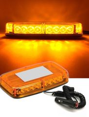 Led Φάρος Πορτοκαλί 12V24V Με Μαγνήτη μέ Πορτοκαλί Γυαλί