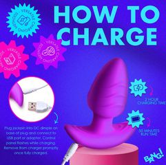 VIBRATING AND ROTATING PLUG WITH PURPLE USB CONTROL-thumb-4
