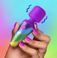 MINI WAND MASSAGER 10 FUNCTIONS USB RAINBOW-thumb-2