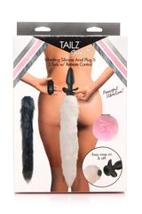 VIBRATOR PLUG W/ CONTROL AND 3 DIFFERENT TAILS-thumb-2