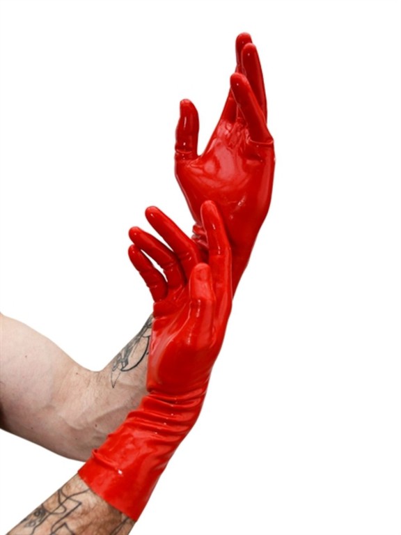 Mister B Premium Rubber Short Gloves Red