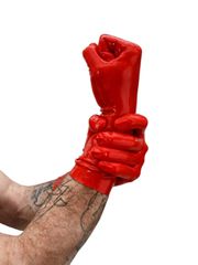 Mister B Premium Rubber Short Gloves Red-thumb-1