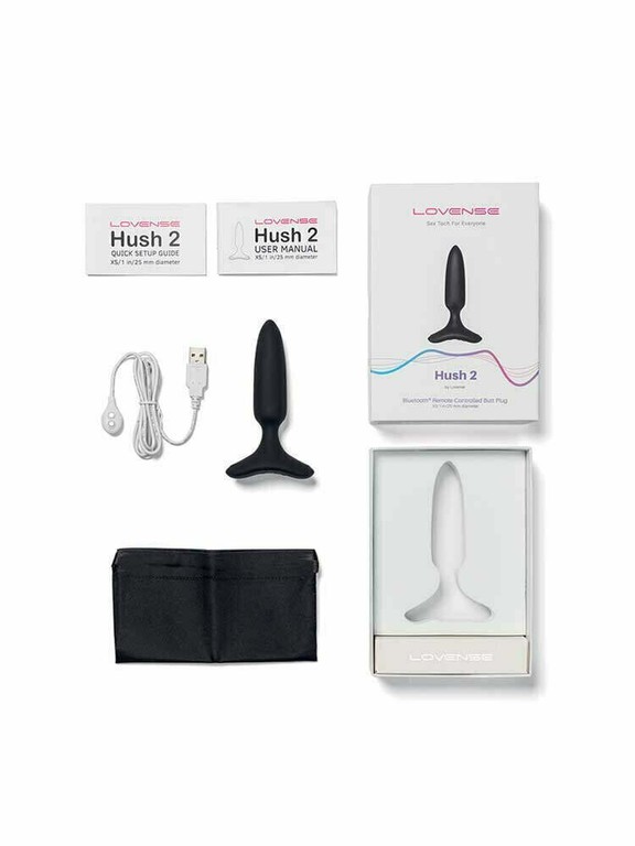 Hush 2 - App-controlled Vibrating Butt Plug - 3,8 cm - Black Bluetooth