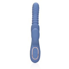Warming Rotating Beads and Thrusting Rabbit Vibrator - Blue Nova-thumb-8