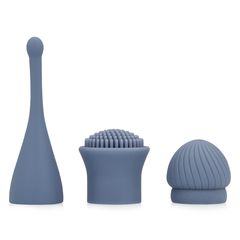 The Thrill - 10 Speed Interchangeable Vibrator - Blue-thumb-9