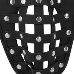 Ouch PU Leather Chastity Jock - Black-thumb-3