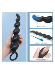 Anal Beads Revis 27 Cm Silicone Black Guilty Toys