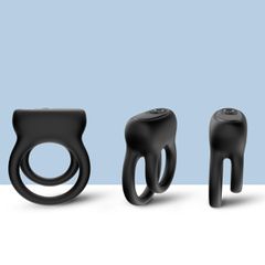Vibrating Erection Ring Penis Overlay Dualo Black 9 Vibration Functions-thumb-4