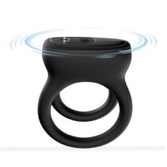 Vibrating Erection Ring Penis Overlay Dualo Black 9 Vibration Functions-thumb-5