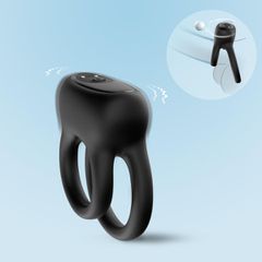 Vibrating Erection Ring Penis Overlay Dualo Black 9 Vibration Functions
