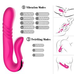 Deluxe Twirling Vibrating Thruster Pink-thumb-1