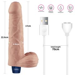9" REAL SOFTEE Rechargeable Vibrating Dildo(Flesh)-thumb-4