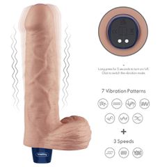 9" REAL SOFTEE Rechargeable Vibrating Dildo(Flesh)-thumb-5