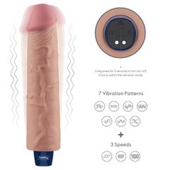 9.5" REAL SOFTEE Rechargeable Vibrating Dildo(Flesh)-thumb-6