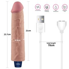 9.5" REAL SOFTEE Rechargeable Vibrating Dildo(Flesh)-thumb-4
