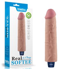9.5" REAL SOFTEE Rechargeable Vibrating Dildo(Flesh)-thumb-10