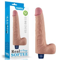 10" REAL SOFTEE Rechargeable Vibrating Dildo(Flesh)-thumb-10