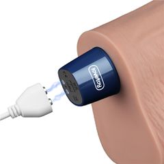 10" REAL SOFTEE Rechargeable Vibrating Dildo(Flesh)-thumb-5