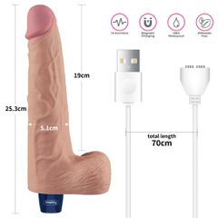 10" REAL SOFTEE Rechargeable Vibrating Dildo(Flesh)-thumb-4