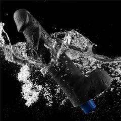 10.5" REAL SOFTEE Rechargeable Vibrating Dildo(Black)-thumb-10