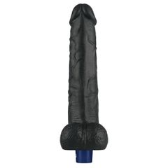 10.5" REAL SOFTEE Rechargeable Vibrating Dildo(Black)-thumb-3