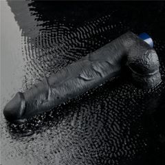 10.5" REAL SOFTEE Rechargeable Vibrating Dildo(Black)-thumb-11