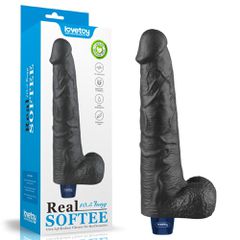 10.5" REAL SOFTEE Rechargeable Vibrating Dildo(Black)-thumb-13