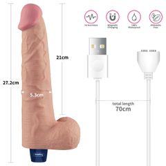 10.5" REAL SOFTEE Rechargeable Vibrating Dildo(Flesh)-thumb-7