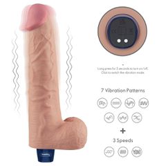 10.5" REAL SOFTEE Rechargeable Vibrating Dildo(Flesh)-thumb-8