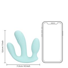Three-In-One Liquid Silicone Vibrator - Breezy Blue-thumb-10
