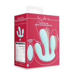 Three-In-One Liquid Silicone Vibrator - Breezy Blue-thumb-4