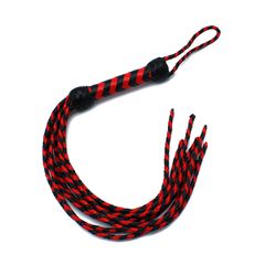 Leather Whip Nine Tails Black & Red-thumb-2