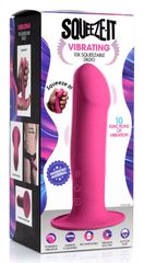 XR Brands 10X Squeezable Vibrating Dildo Pink-thumb-3