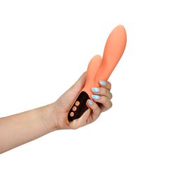 Ultra Soft Silicone Rabbit Vibrator - Ceramic Peach-thumb-10