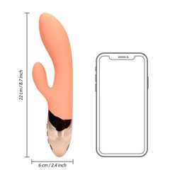 Ultra Soft Silicone Rabbit Vibrator - Ceramic Peach-thumb-7