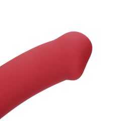Non-Phallic Vibrating Dildo - Large - Red-thumb-5