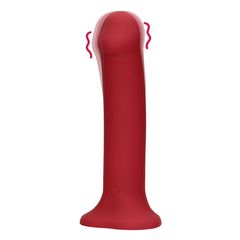 Non-Phallic Vibrating Dildo - Large - Red-thumb-1