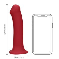 Non-Phallic Vibrating Dildo - Large - Red-thumb-9