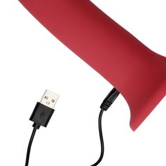 Non-Phallic Vibrating Dildo - Large - Red-thumb-7