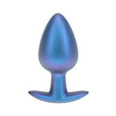 Ouch Smooth Silicone Anal Plug - Large - 3.5" / 8,9 cm - Metallic Blue