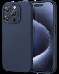 Matt TPU case protect lens for iPhone 15 Pro Max Dark Blue