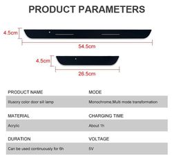 Mercedes Benz Logo Φωτιζόμενα Μαρσπιέ Πόρτας (2τμχ) Dynamic Ambient Light 11 εφέ Φωτισμού ασύρματη εγκατάσταση-thumb-2