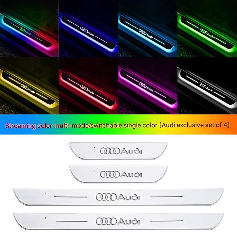 Audi Logo Φωτιζόμενα Μαρσπιέ Πόρτας (4τμχ) Dynamic Ambient Light 11 εφέ Φωτισμού ασύρματη εγκατάσταση