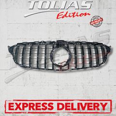 MERCEDES BENZ C CLASS W205,C205 & S205 2018-2021 SPORT GRILLE Type GT TOTAL BLACK / ΜΑΣΚΑ ΠΡΟΦΥΛΑΚΤΗΡΑ