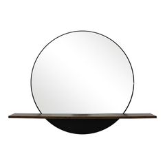 Καθρέπτης με ράφι Salmin pakoworld μέταλλο σε μαύρη απόχρωση 80x10x60εκ