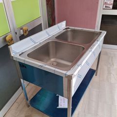 Λάντζα ανοιχτή 120*70*85/95 εκ, με 2 γούρνες 50*50*30 εκ. Ποιότητα & Τιμή Stockinox-thumb-1