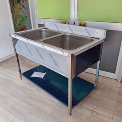 Λάντζα ανοιχτή 120*70*85/95 εκ, με 2 γούρνες 50*50*30 εκ. Ποιότητα & Τιμή Stockinox-thumb-2