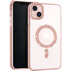 MagSafe TPU Glitter and Strass Case protect lens for iPhone 13 Rose Gold