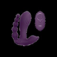 Kata - Pulse Wave & Vibrating Double Penetration Vibrator - Purple-thumb-3